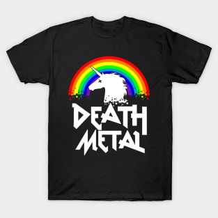 Death Metal Unicorn Funny Rocker Festival Horns Hand Music Metal T-Shirt